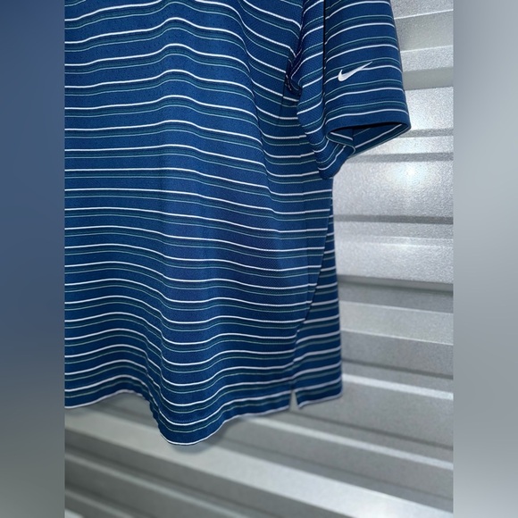 Men’s NIKE Golf Tour Performance DRI-Fit Blue Striped Polo Golf Shirt Size Large - Picture 5 of 10